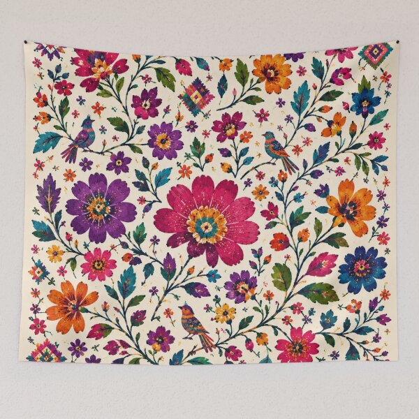 Item preview, Guatemalan Folk Garden – Maya Huipil Inspired Floral Pattern designed and sold by MarekoraStudio.