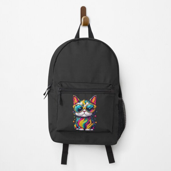 Item preview, Cool Cat Neon Art | Colorful Cat with Sunglasses | Funky Pop Art & Y2K Aesthetic Design designed and sold by Pixel Rush.