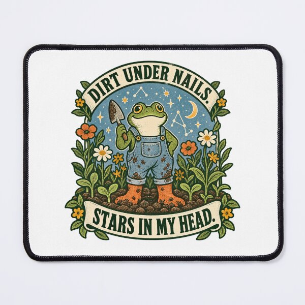 Item preview, Gardening Frog Under Starry Sky Illustration designed and sold by ODDLUME CLUB.
