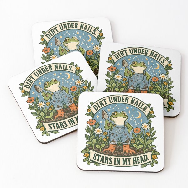 Item preview, Gardening Frog Under Starry Sky Illustration designed and sold by ODDLUME CLUB.