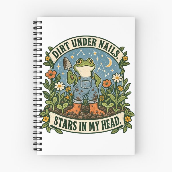 Item preview, Gardening Frog Under Starry Sky Illustration designed and sold by ODDLUME CLUB.