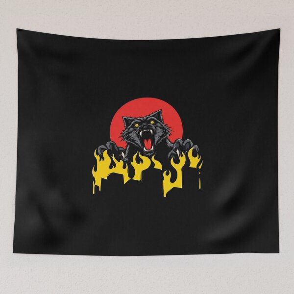 Item preview, black panther surrounded by blazing flames designed and sold by Leo Bennett.
