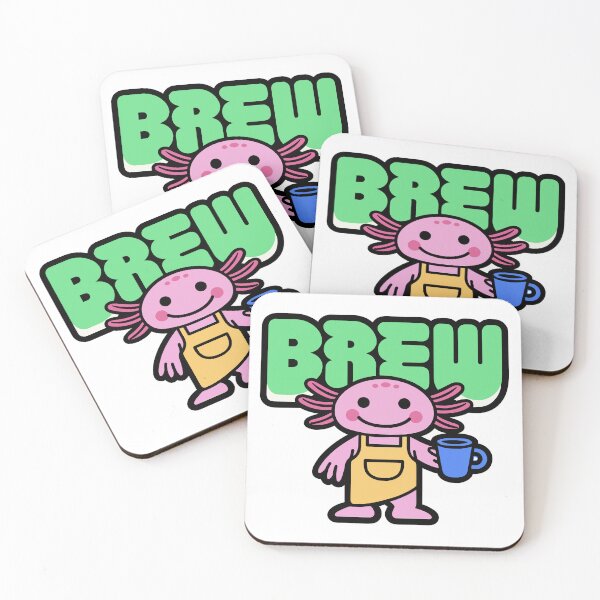 Item preview, Brew - Cute Axolotl Barista with Coffee designed and sold by BysonDesigns.