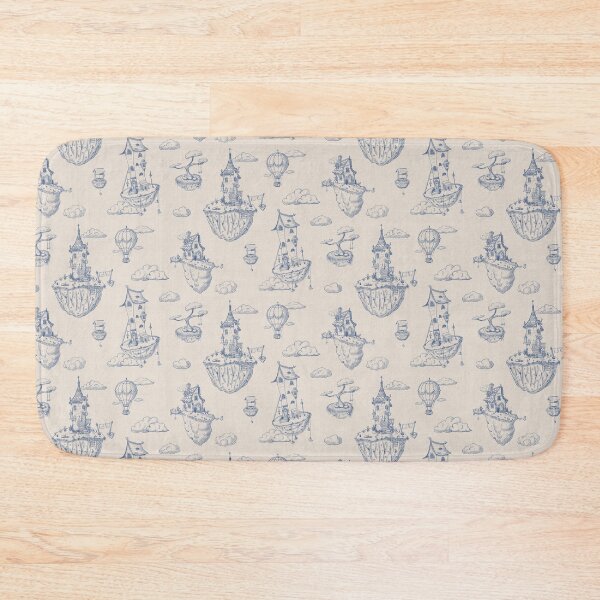 Item preview, Fantasy floating Islands, toile in blue designed and sold by OhNoNotAgain42.