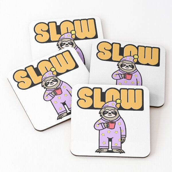 Item preview, Slow - Sleepy Sloth in Pajamas with Coffee designed and sold by BysonDesigns.