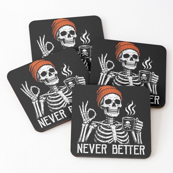 Item preview, Skeleton Drinking Coffee Men Funny Graphic Tees Halloween designed and sold by Alzasshop.