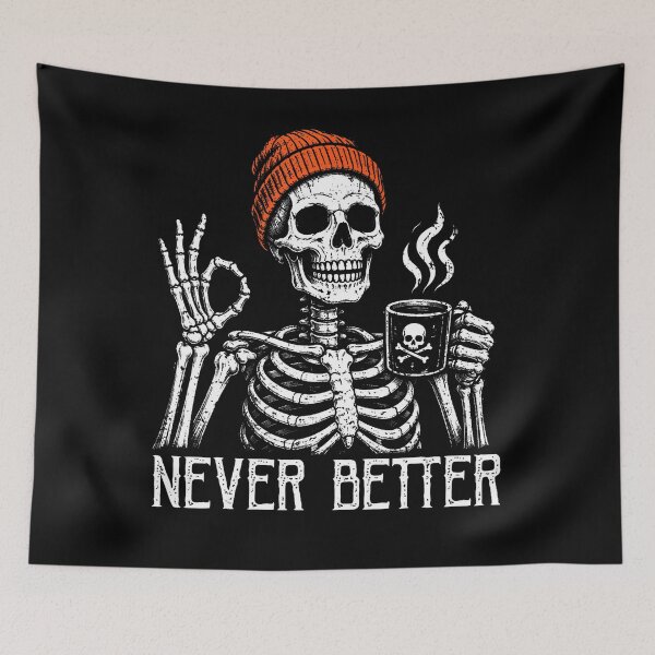 Item preview, Skeleton Drinking Coffee Men Funny Graphic Tees Halloween designed and sold by Alzasshop.