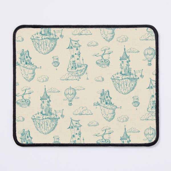 Item preview, Fantasy floating Islands, toile in teal designed and sold by OhNoNotAgain42.