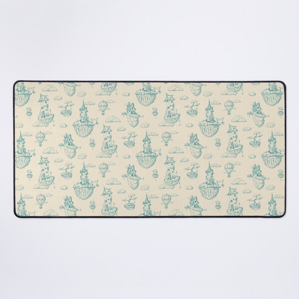 Item preview, Fantasy floating Islands, toile in teal designed and sold by OhNoNotAgain42.