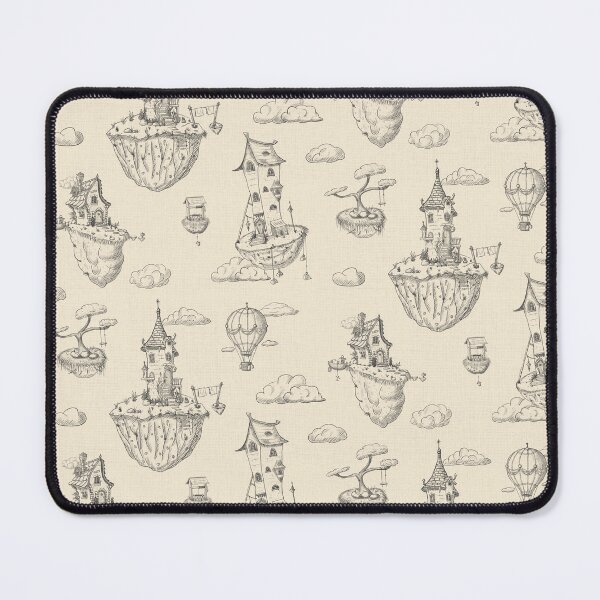 Item preview, Fantasy floating Islands, toile in charcoal designed and sold by OhNoNotAgain42.