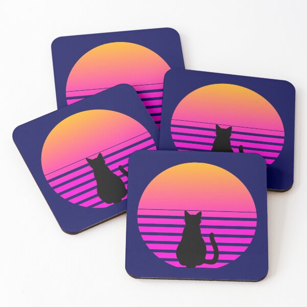 Item preview,  Synthwave Cat Retro Future Sunset designed and sold by VersaStyles.