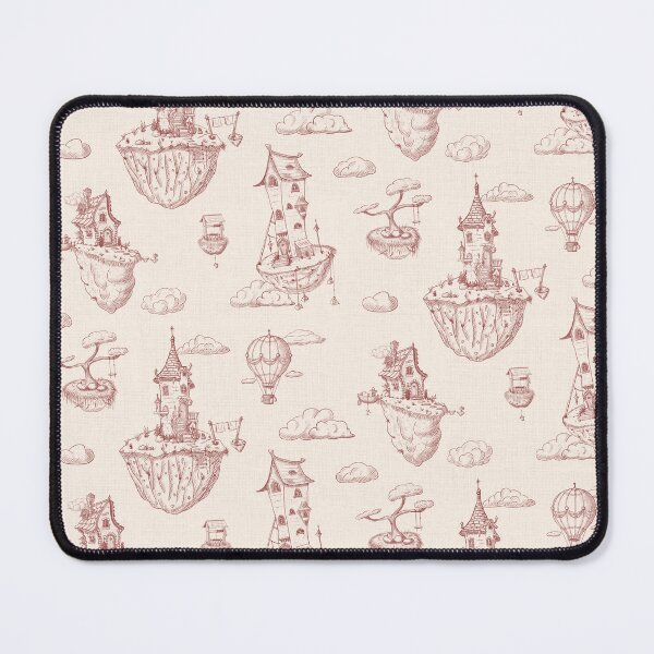 Item preview, Fantasy floating Islands, toile in burgundy designed and sold by OhNoNotAgain42.