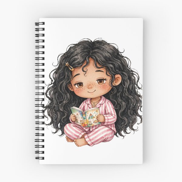 Item preview, Cozy Egyptian Girl Reading Bedtime Story | Cute Book Lover Chibi Art designed and sold by     Fatma Creates.