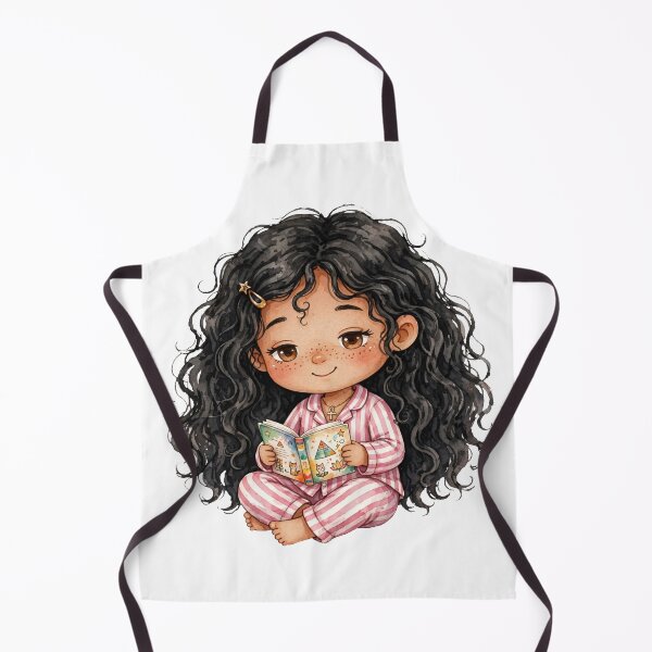 Item preview, Cozy Egyptian Girl Reading Bedtime Story | Cute Book Lover Chibi Art designed and sold by     Fatma Creates.