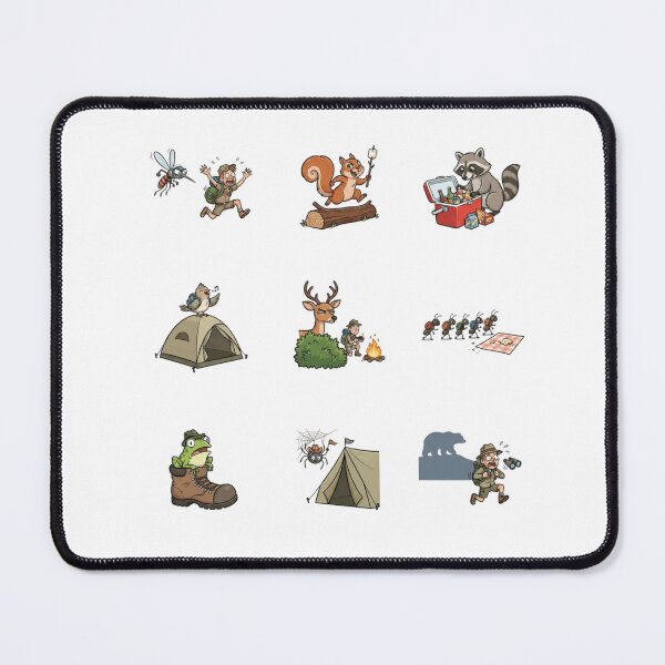Item preview, Funny Camping Wildlife Encounters Raccoon Bear Hiking Humor Sticker Sheet designed and sold by mood-draftsman.