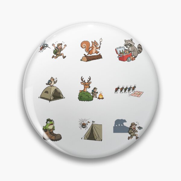 Item preview, Funny Camping Wildlife Encounters Raccoon Bear Hiking Humor Sticker Sheet designed and sold by mood-draftsman.