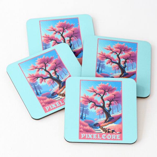 Item preview, Winter Japanese Cherry Blossom Tree Park Pixel Art {PIXELCORE} designed and sold by PIXELCORE-TEE.