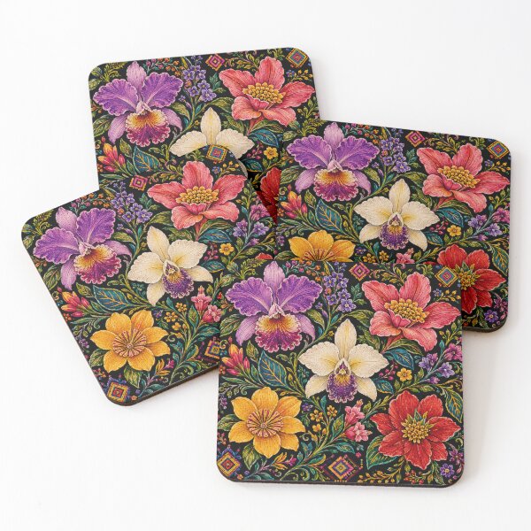 Item preview, Colombian Folk Flowers – Wayuu Inspired Floral Garden designed and sold by MarekoraStudio.