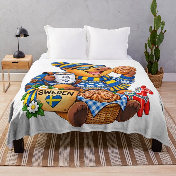 Item preview, Cute Sweden Capybara – Swedish Fika & Cinnamon Bun Adventure designed and sold by CapybaraTravels.