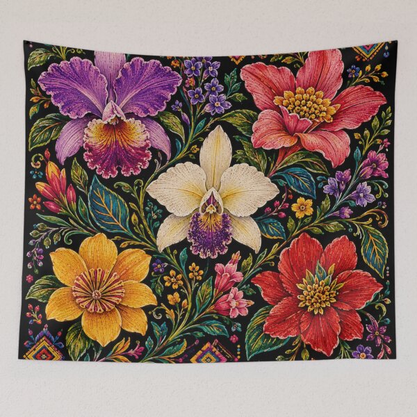 Item preview, Colombian Folk Flowers – Wayuu Inspired Floral Garden designed and sold by MarekoraStudio.