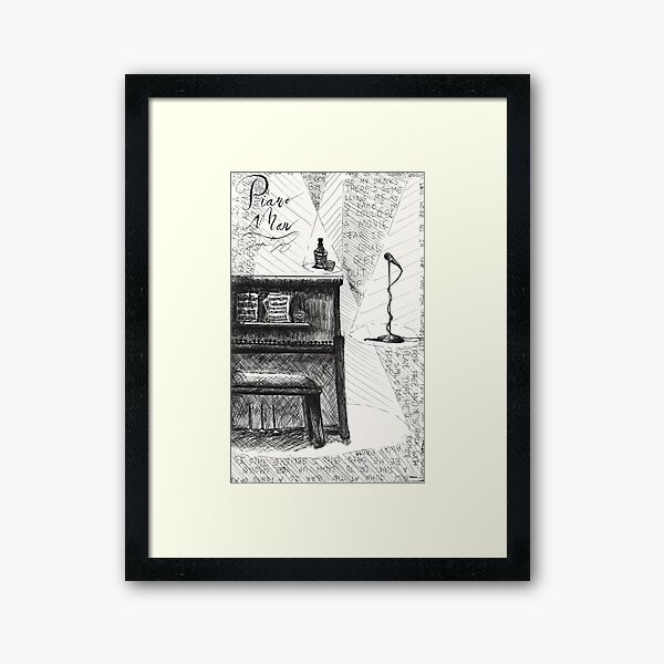 Piano Man Lyrics Poster Gerahmter Kunstdruck