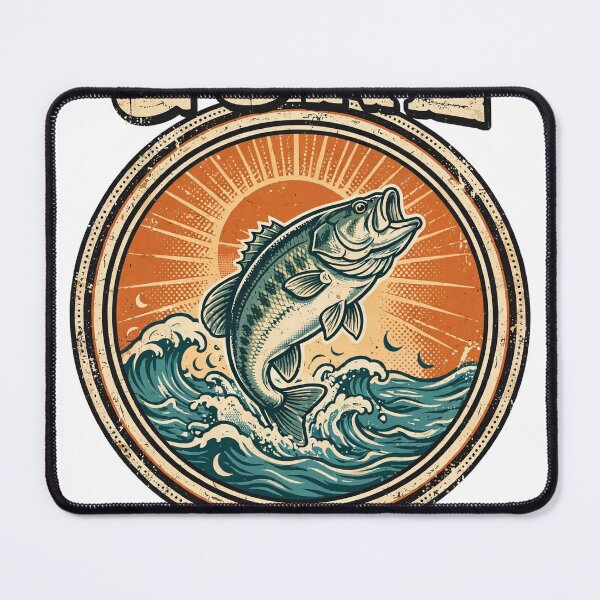Item preview, Gone Fishing Vintage Bass Retro T-Shirt designed and sold by EverydayBadge.