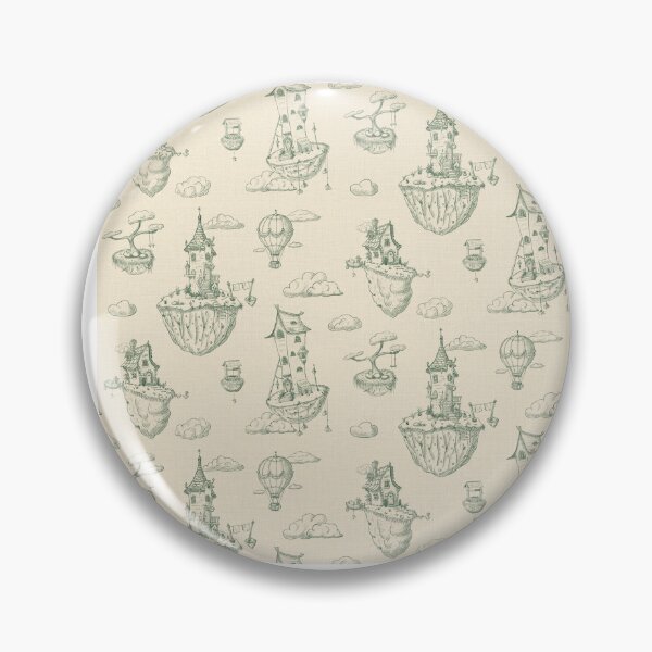 Item preview, Fantasy floating Islands, toile in green designed and sold by OhNoNotAgain42.