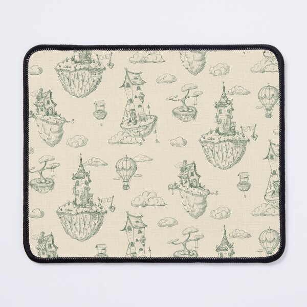 Item preview, Fantasy floating Islands, toile in green designed and sold by OhNoNotAgain42.