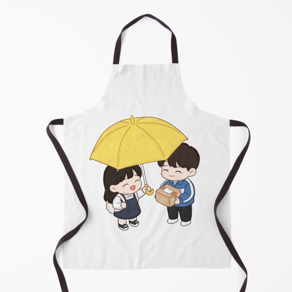 Item preview, Kawaii Rainy Day Couple Under a Yellow Umbrella – Cozy Cute Digital Art Sticker designed and sold by Kanikawaii.