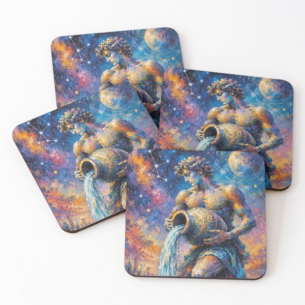 Item preview, Aquarius Painting – Celestial Zodiac Sign Astrology Artwork designed and sold by GalleryKauffeld.