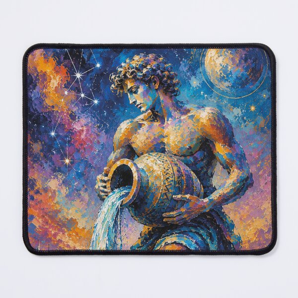 Item preview, Aquarius Painting – Celestial Zodiac Sign Astrology Artwork designed and sold by GalleryKauffeld.