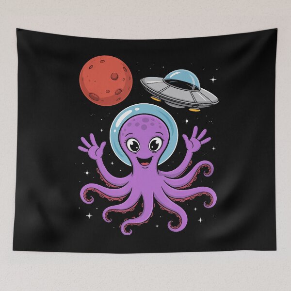 Item preview, Astronaut Octopus Space Helmet Ocean Sci Fi Graphic designed and sold by Alzasshop.