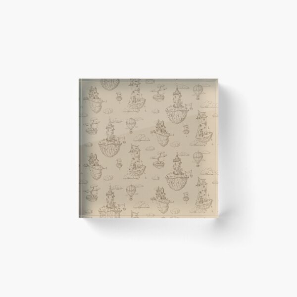 Item preview, Fantasy floating Islands, toile in sepia designed and sold by OhNoNotAgain42.