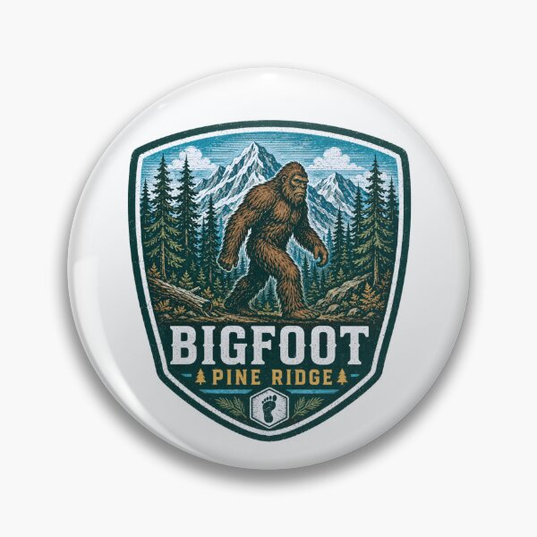 Item preview, Bigfoot Pine Ridge, Sasquatch Mountain Wilderness Badge designed and sold by happycottage.