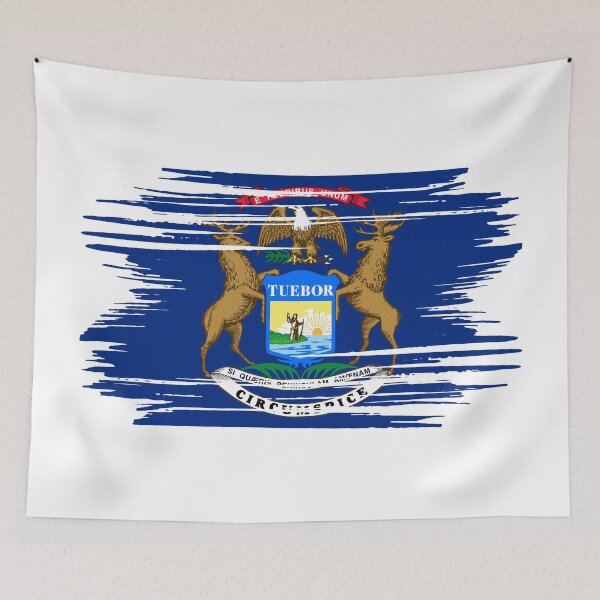 Item preview, Michigan Distressed Flag Veteran Gift Military Pride MI designed and sold by shitpostee.