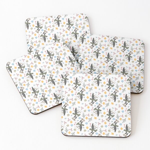 Item preview, Cute Watercolor Winter Dogs Sledding White Pattern designed and sold by svitlaarty.