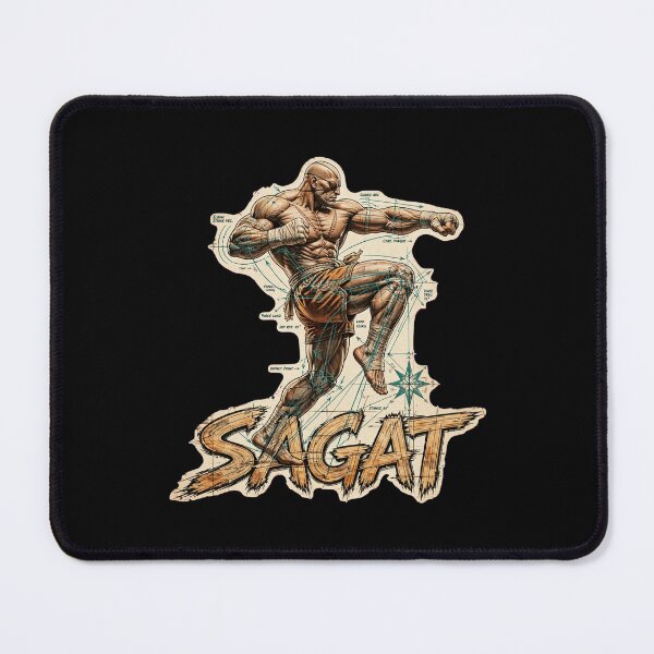 Item preview, Sagat Street Fighter Design, Sagat The Muay Thai Emperor Artwork, Street Fighter Sagat Graphic, Sagat Fighting Game Art, Tiger Shot, Tiger Uppercut, Tiger Knee, Arcade Gaming Gift, Capcom Fan Art designed and sold by Typologystudios.