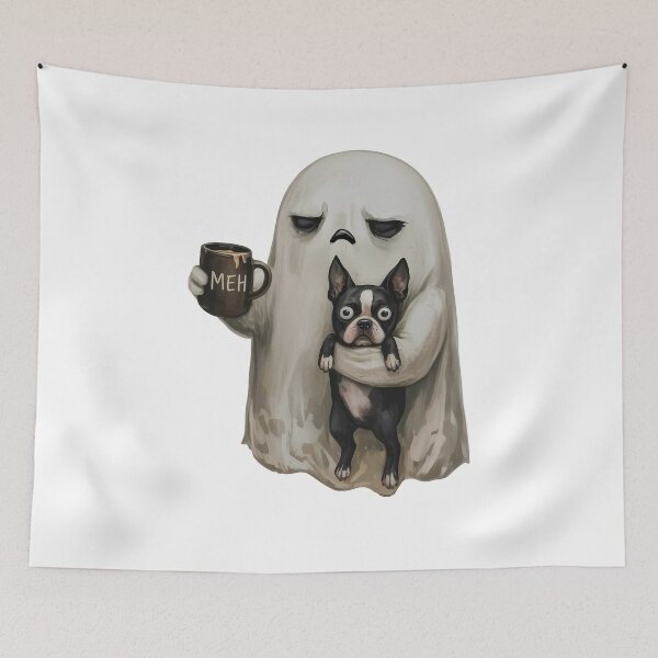 Item preview, Ghost Holding Dog Funny Halloween designed and sold by studio-ssaam.