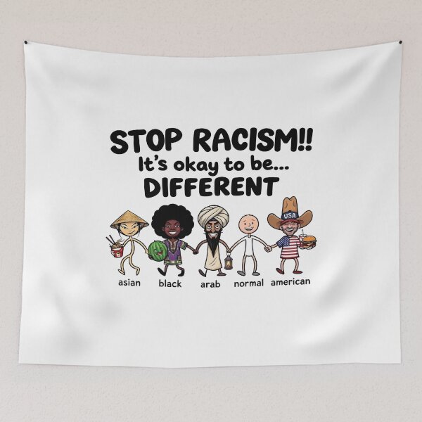 Item preview, Stop Racism!! It's Okay to Be Different – Diversity Equality Unity designed and sold by ZyziowskyArt.