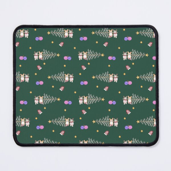 Item preview, Cute Watercolor Corgi French Bulldog Forest Green Pattern designed and sold by svitlaarty.
