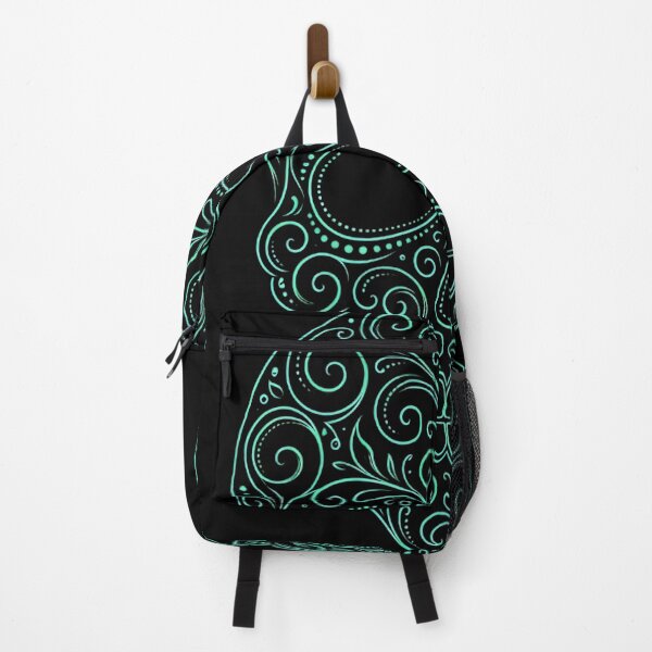 Item preview, Ornate Teal Sugar Skull Line Art designed and sold by Linework Studio.