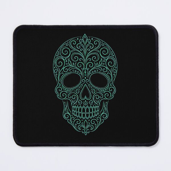 Item preview, Ornate Teal Sugar Skull Line Art designed and sold by Linework Studio.