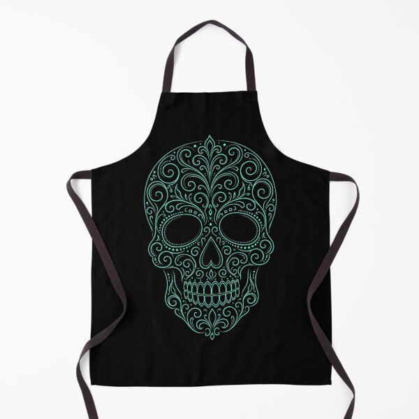 Item preview, Ornate Teal Sugar Skull Line Art designed and sold by Linework Studio.