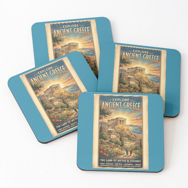 Item preview, Explore Ancient Greece Vintage Travel Poster designed and sold by ArtworkNorth.