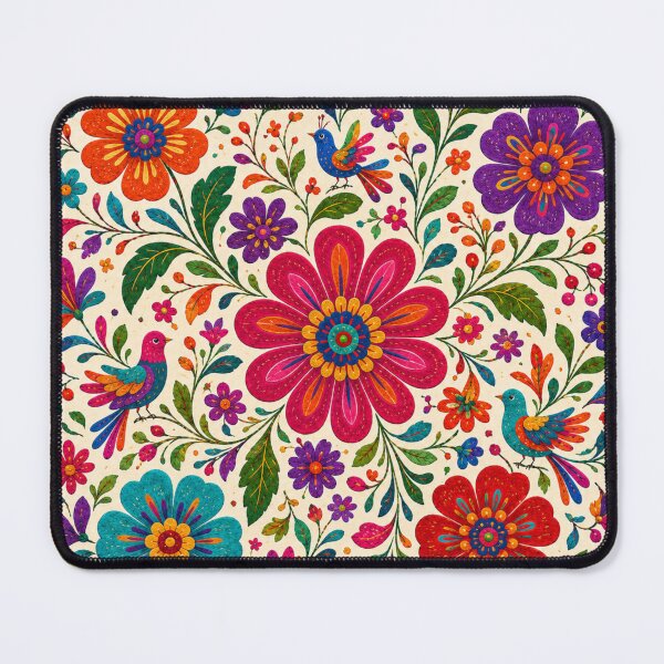 Item preview, Mexican Folk Garden – Tenango Inspired Flowers and Birds designed and sold by MarekoraStudio.