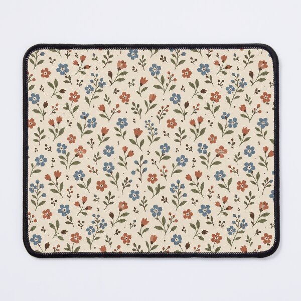 Item preview, Vintage Ditsy Blue Rust Floral Pattern designed and sold by Glottopia.
