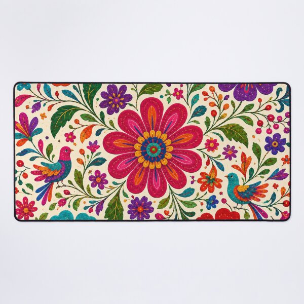 Item preview, Mexican Folk Garden – Tenango Inspired Flowers and Birds designed and sold by MarekoraStudio.