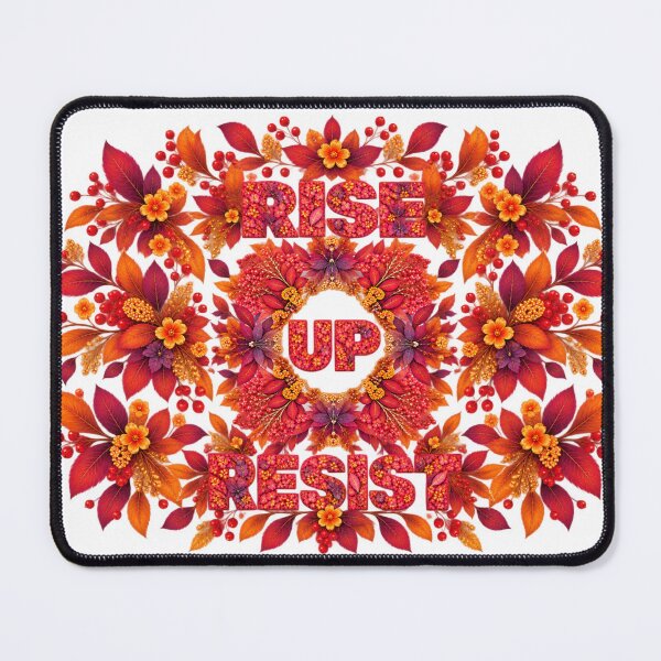 Item preview, RISE UP RESIST Patriotic Copper Miniral Floral designed and sold by ArtDesignTp.