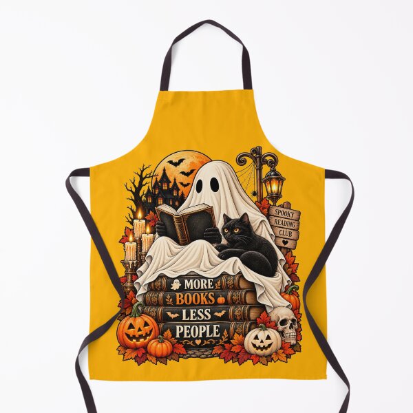 Item preview, Spooky Reading Club Ghost Cat designed and sold by Retro Arabica.