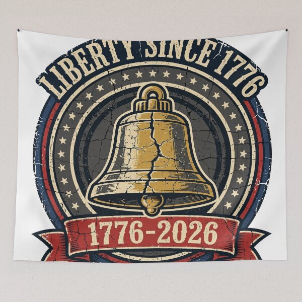 Item preview, Liberty Since 1776 Cracked Bell 1776-2026 Badge designed and sold by Odd-jack.
